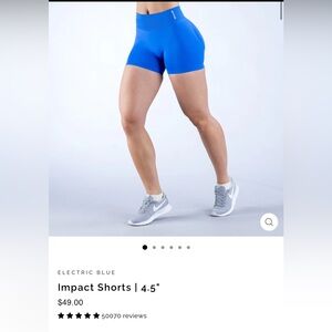 “SIZE SMALL” DFYNE Impact Shorts | 4.5", COLOR ELECTRIC BLUE